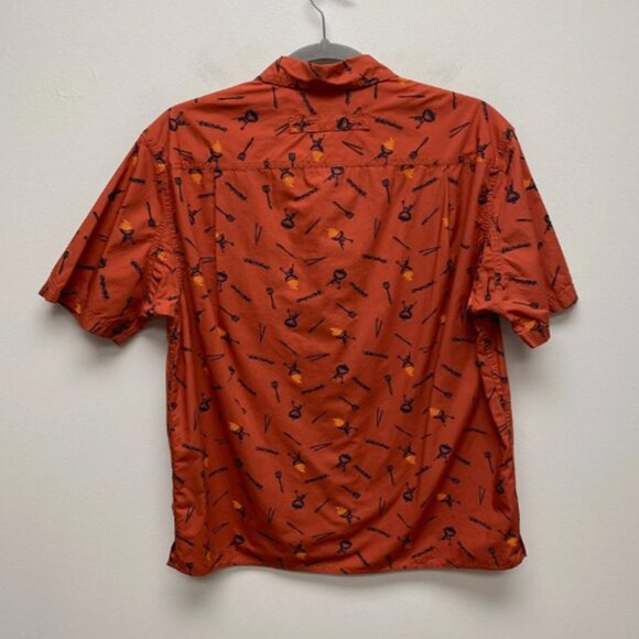 Duluth By Duluth Trading Mens Orange Relaxed Fit Bbq Grilling Button Up Shirt S - Picture 2 of 4